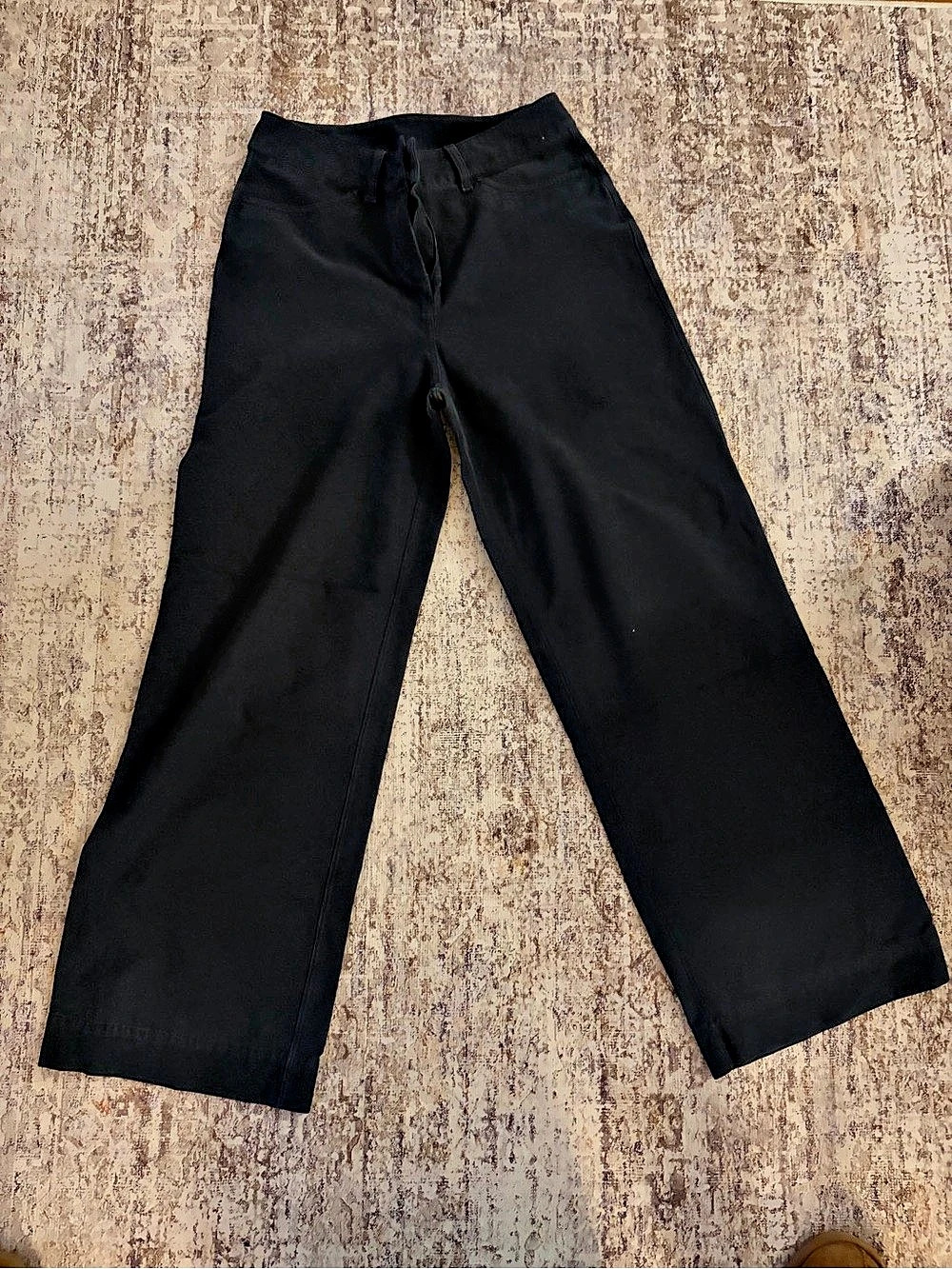 Eileen Fisher Stretch Jersey Knit Wide-Leg Pant Wide-Leg Pants Black Size Small